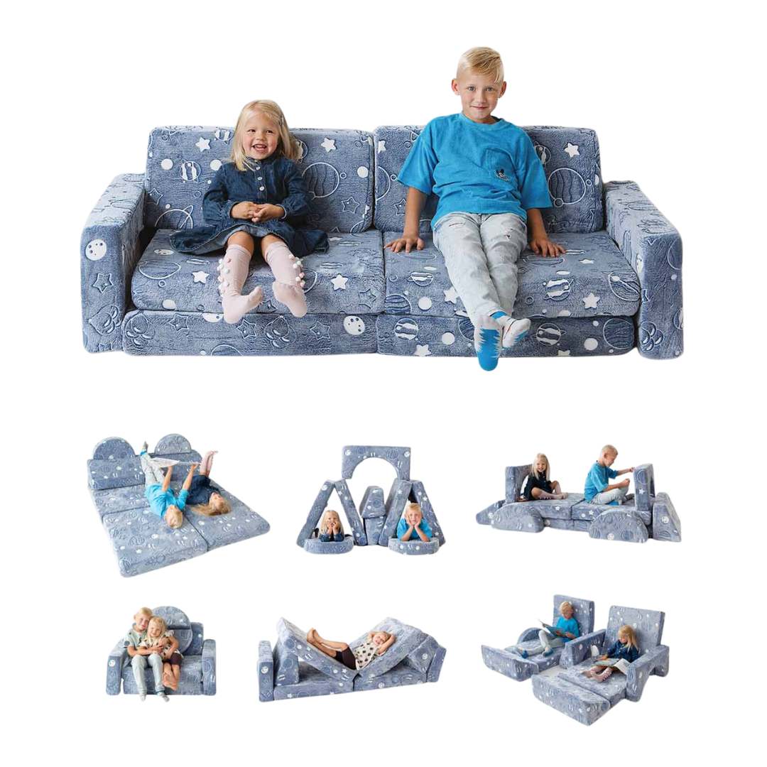 10 dalių modulinė sofa vaikams
