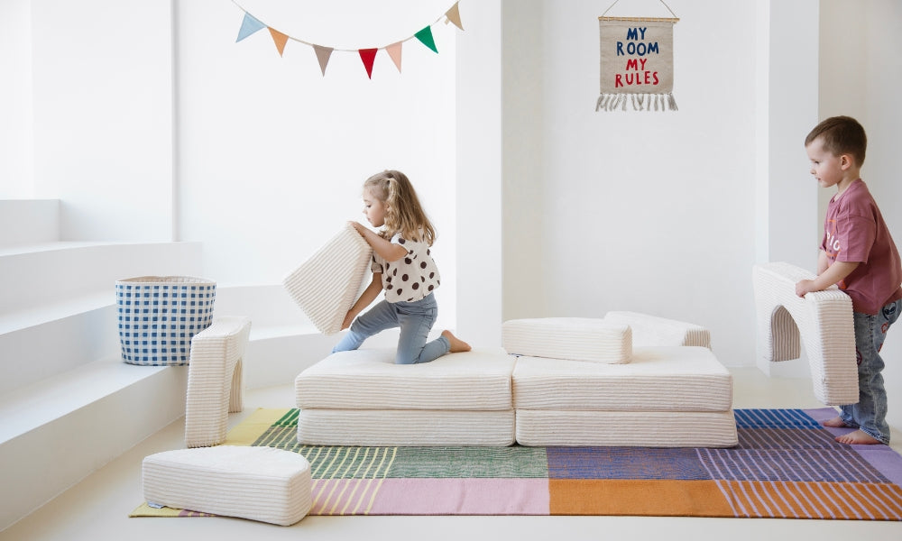 10 dalių modulinė sofa vaikams