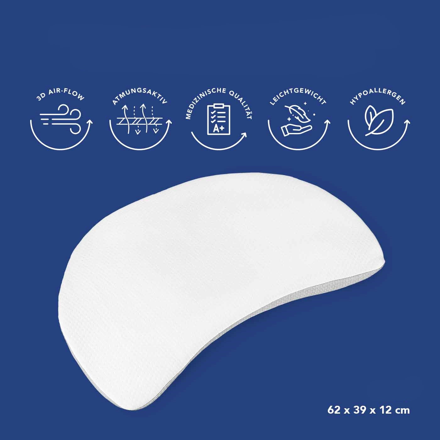 Mėnulio formos ergonominė pagalvė