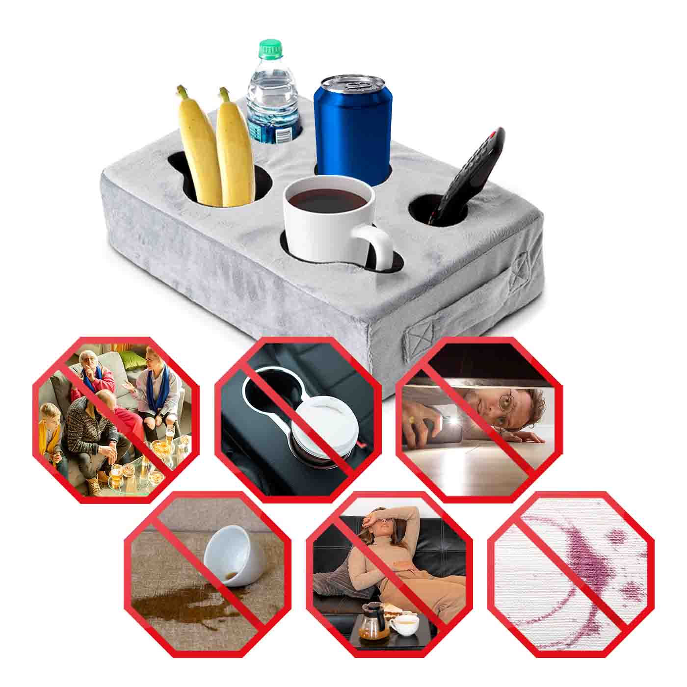 Minkštas puodelių dėklas su rankena