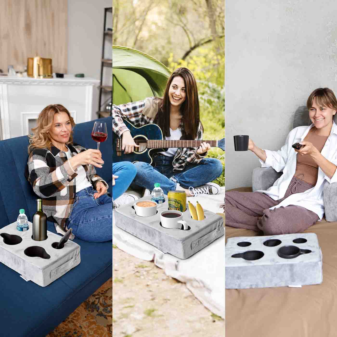 Minkštas puodelių dėklas su rankena