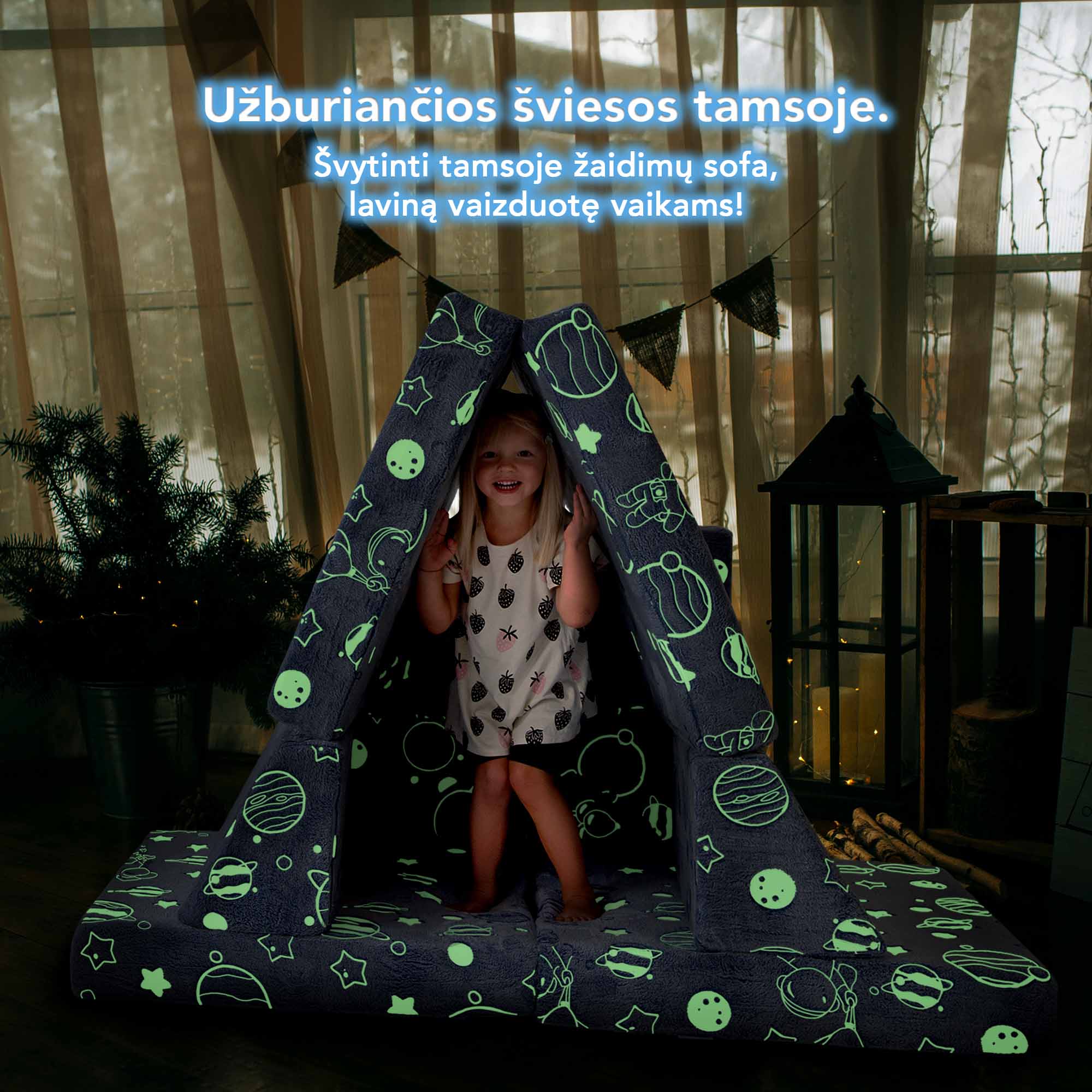 10 dalių modulinė sofa vaikams