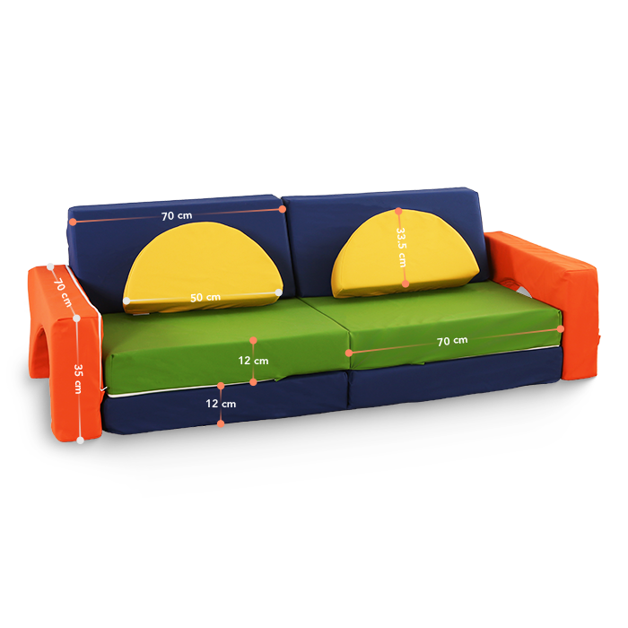 10 dalių modulinė sofa vaikams