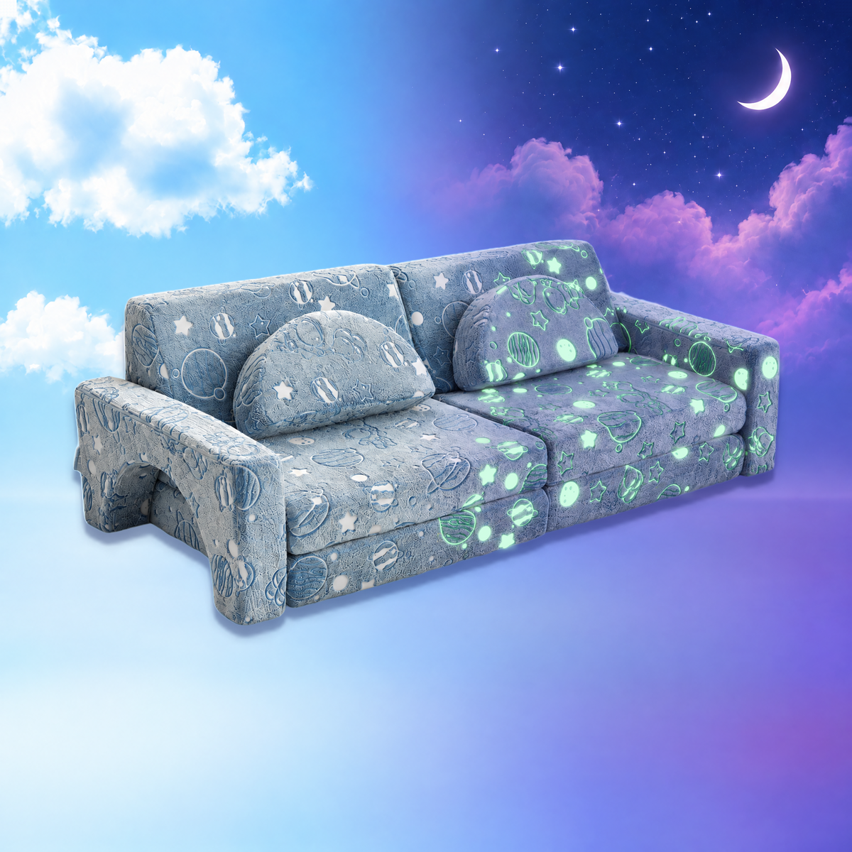10 dalių modulinė sofa vaikams